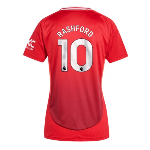 Fotballdrakt Dame Manchester United Marcus Rashford #10 Hjemmedrakt 2024-25 Kortermet